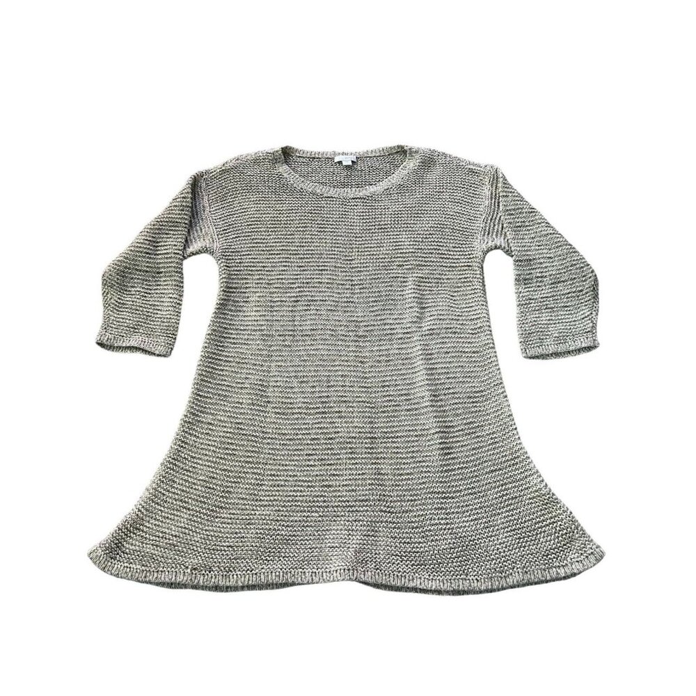 Pure Jill Womens‎ Gray 3/4 Sleeve Pullover Chunky Knitted Sweater Size M Missy